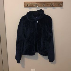 Soft navy blue zip up jacket